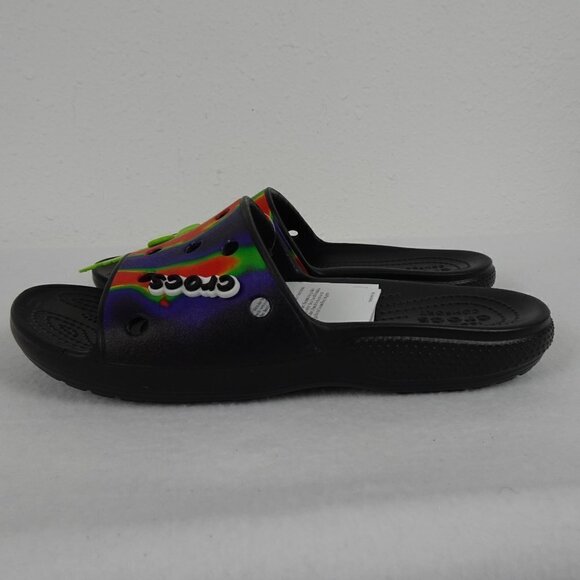 Crocs Solarized Slides Sandals Men\'s Size 9 Women\'s 11 Red Blue Colorful